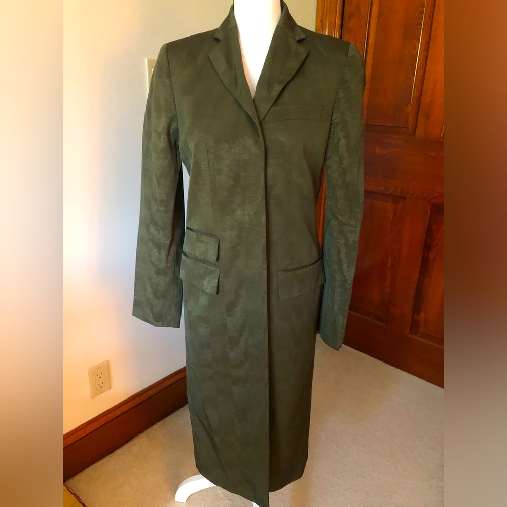 Vintage Gucci by Tom Ford olive jacquard coat pristine